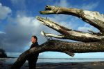 Andy Wilson, a member of the Haida Indian Nation and cofounder of the Haida repatriation committee, poses for photographs on the North Beach, Queen Charlotte Islands, British Columbia, Canada, Sunday, November 21, 2004. The Haida Nation has been fighting for Haida ancestral remains and artifacts to be returned and they recently won a landmark case in Canada's Supreme Court obliging British Columbia to consult with them over land use on their traditional homelands.