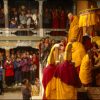 At Chiwong, a monastery that clings like a swallow’s nest to the southern flank of the Himalaya in Solu Khumbu, Nepal, the late Trulshig Rinpoche, then head of the Nyingma sect of Tibetan Buddhism, orchestrates the Mani Rimdu, a ceremony that recalls the transmission of the Buddhist dharma to Tibet in the eighth century. Trulshig Rinpoche embodied the Bodhisattva ideal, a realized being who has found enlightenment and yet chooses to remain in the realm of samsara, of suffering and ignorance, to help all sentient beings achieve their own liberation.