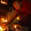 A Tibetan monk lights butter lamps at the Boudhanath Stupa in Kathmandu. The Buddhists speak not of sin and judgment, good and evil, but only of ignorance and suffering, with all emphasis being on compassion. The goal is to dissolve through spiritual practice all the layers of delusion that conceal our deep and true Buddha nature. To pursue happiness through worldly pursuits alone can never bring true inner peace. It is as hopeless, the Buddha observed, as casting a fish net into a dry riverbed.