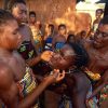 A woman is “taken by the spirit” in the small village of Ouatchi on the tablelands of central Togo. In a state of trance one becomes a god, and the gods can never be harmed. Worshippers demonstrate the power of their faith by rolling about on cactus spines or by placing burning embers into their mouths with impunity, an astonishing example of the mind’s ability to affect the body when in a state of spiritual ecstasy.